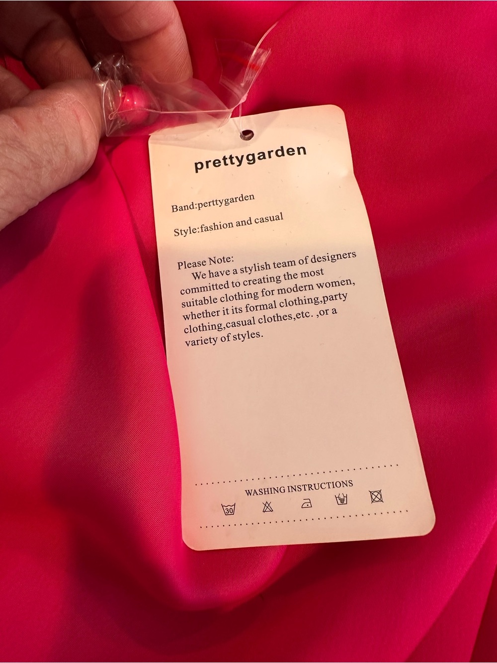 Fuchsia Satin Long-Sleeve Jumpsuit with Draped Neck - Picture 15 of 16